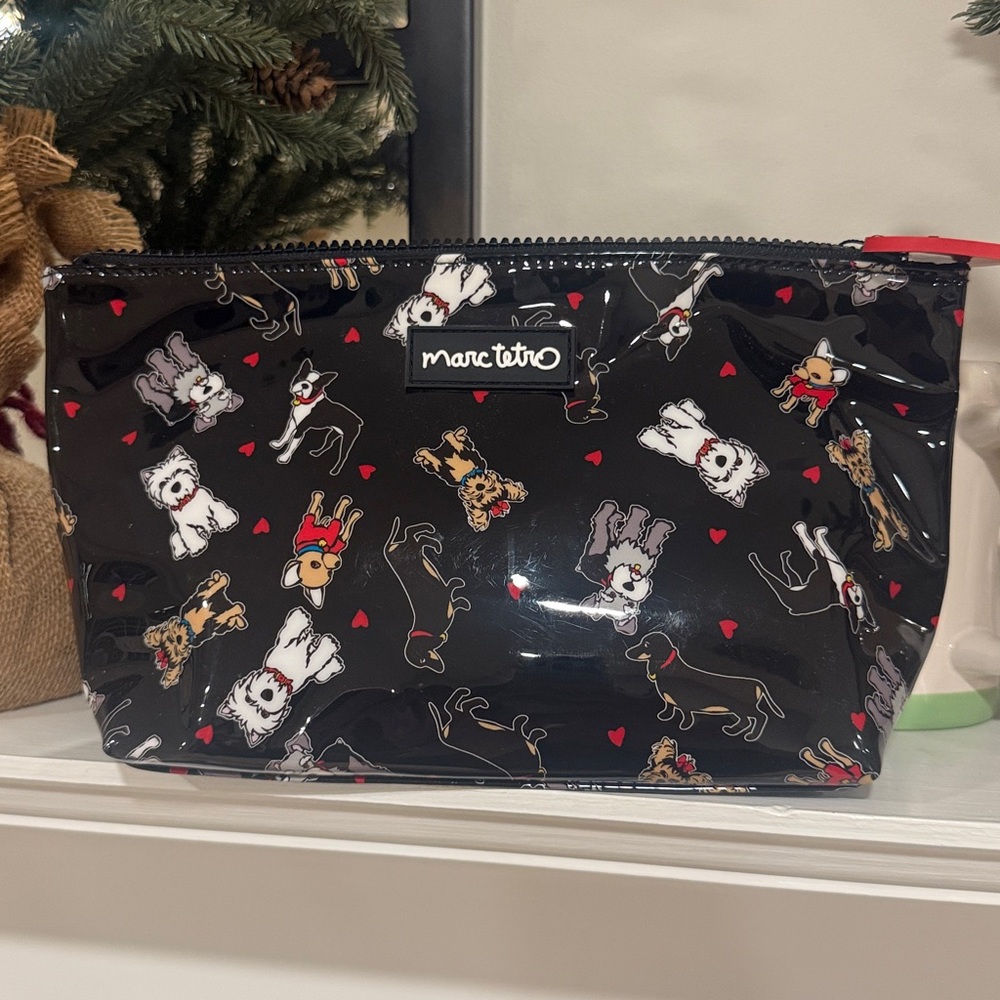 Marc Tetro  Dog Print Cosmetic Bag new